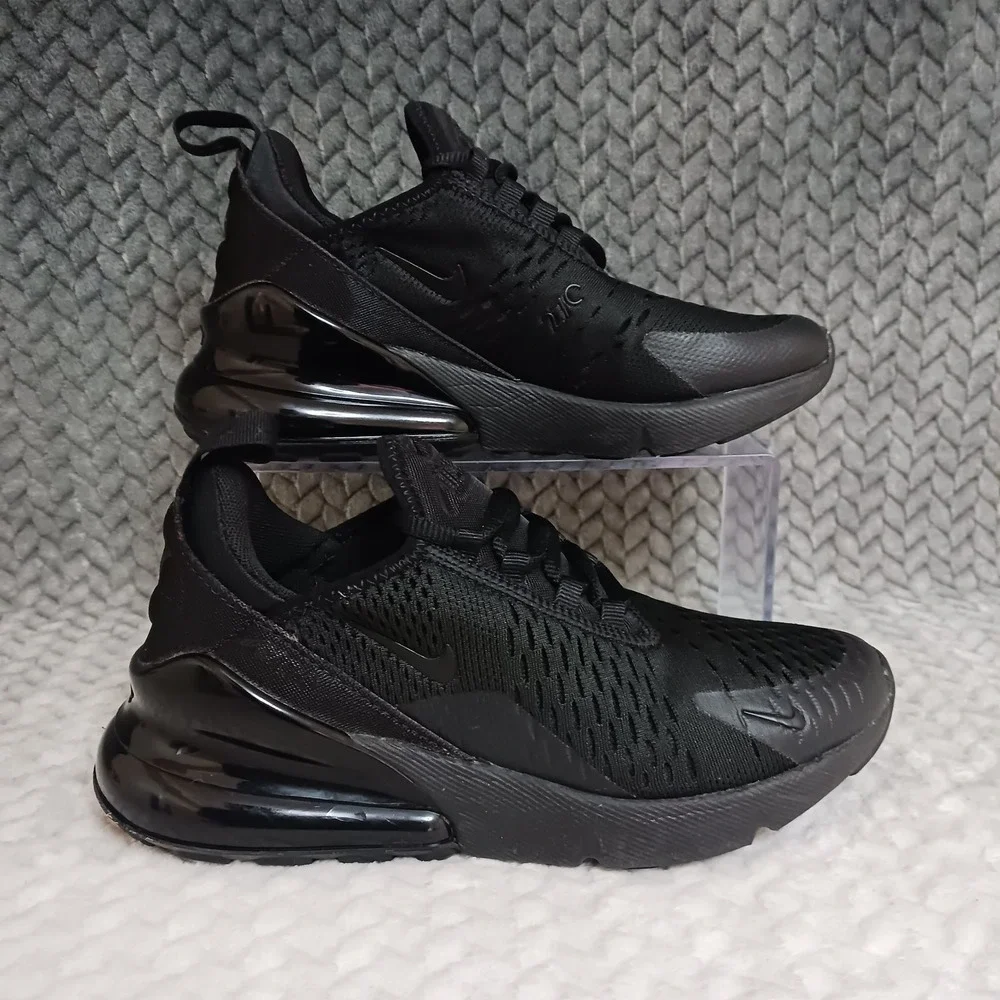 Nike Air Max 270 Black GS Walking Running Sneakers Shoes Size 4.5Y Women's 6
